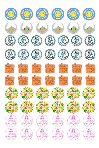 ANSHA CRAFTS مجموعة ملصقات "الحياة الصحية" مجلة رصاصة - جدول الأعمال - مخطط -...