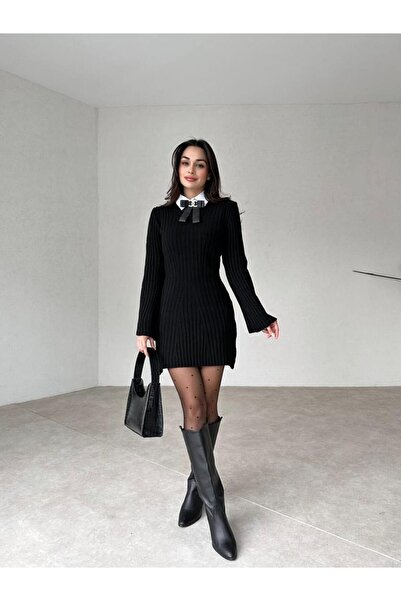 Cloudy Kids Χειμερινό Μίνι Πλεκτό Γυναικείο Φόρεμα