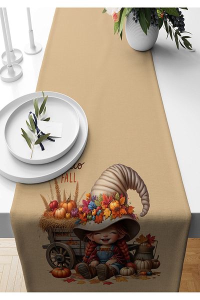 Bertille Home Φθινοπωρινή σειρά 140x40 cm Digital Printed Runner (Φθινόπωρο αποκριών)