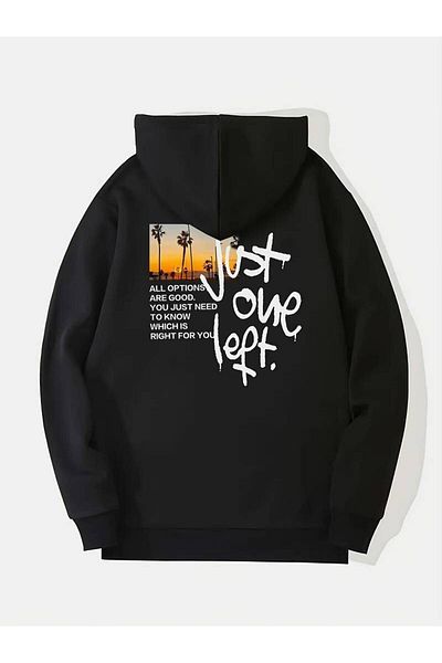 Keywest Унисекс зимен суитшърт с щампа Just One Left - 3 нишки, 100% памук, с качулка