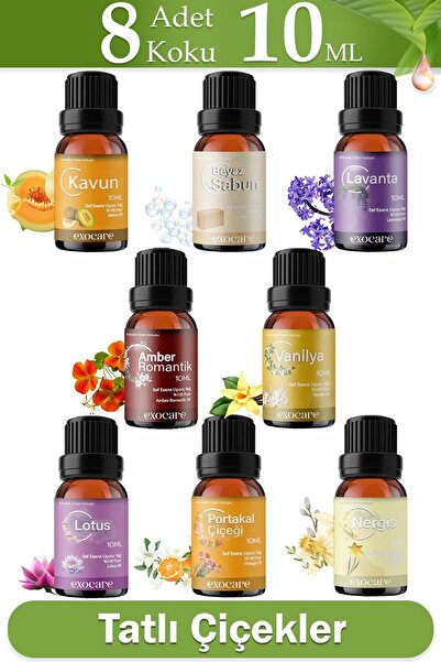 exocare 8 li Set9 Esansiyel Uçucu Buhurdanlık Yağı Difüzör Esansı oda parfümü...