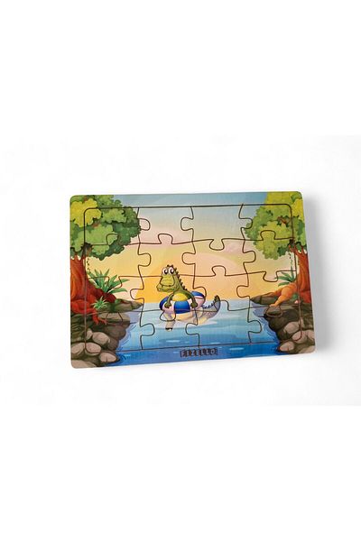 Fizello Crocodile 16 Pieces Educational Learning Wooden Kids Puzzle Montessori Jigsaw Baby Children Toy