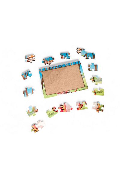 Fizello Tiger 16 Piece Educational Learning Wooden Kids Puzzle Montessori Jigsaw Baby Kids Toy