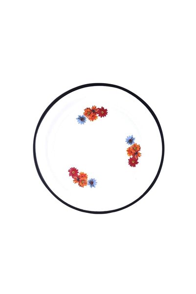 emaye market Enamel Sini Decorated Nostalgia Tray Pudding Bowl Fruit Bowl Tableware Tea Tray 40 cm