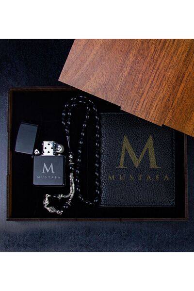 EJOYA Kişiye Özel Cüzdan Çakmak Ve Tesbih Erkek Hediye Seti 81761