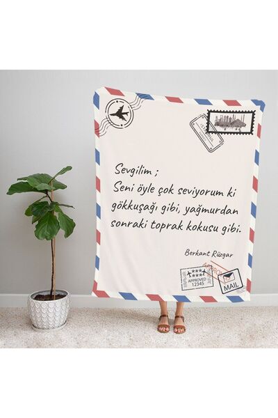 EJOYA Kişiye Özel Mesajlı Mektup Battaniyesi 90427