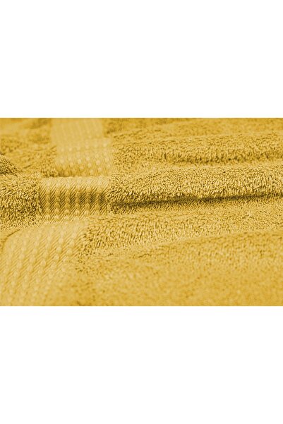 MAURAHOME Tomurcuk %100 Pamuk 6'lı Banyo Ve El Havlu Seti | 2'li 70x140cm Ve 4'lü 50x100cm | Gold