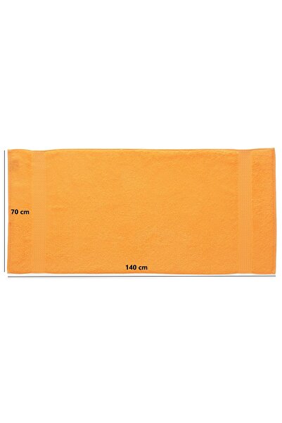 MAURAHOME Tomurcuk %100 Pamuk 3'lü Banyo Havlu Seti | 70x140 Cm | Turuncu