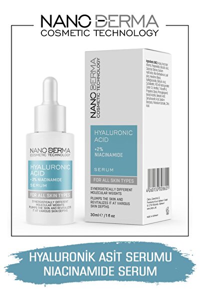 Nanoderma Hyaluronik Asit Niacinamide Serumu Yoğun Nemlendirici Besleyici Par...