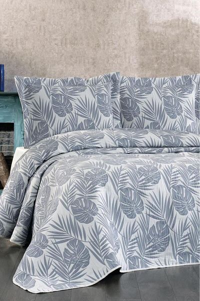 Çeyiz Diyarı Blue Lora 3 Piece Pique Set - Dowry