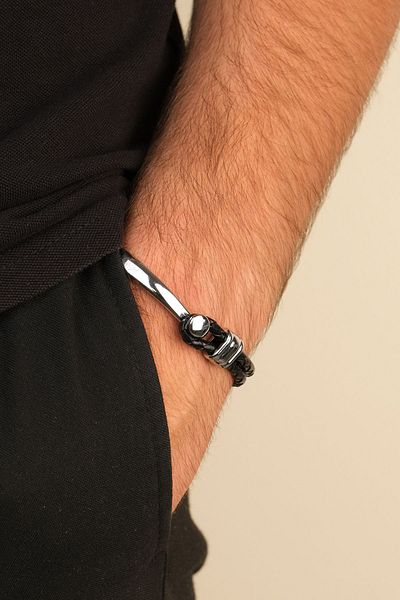 Jack Ferrero Steel / Leather - Original Men's Bracelet