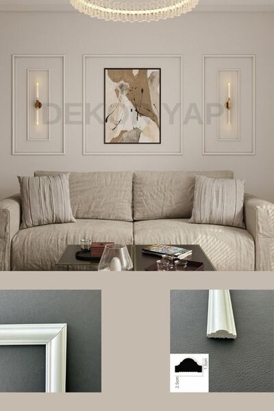 DİECOR Kolay Kurulum, Kendinden Yapışkanlı, Boyanabilir Dekoratif Hazır Kesim...