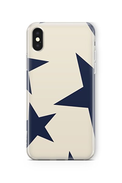 Space Star iPhone X ve Xs Uyumlu Yıldız Tasarım Baskılı Şeffaf Kılıf