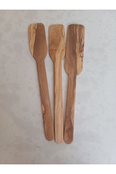 oliveforestwood Olive Wood Spatula (3 Pieces)