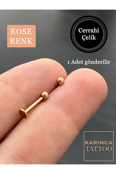Karınca Piercing Rose Color Labret Tragus Flat Standard Lobe Lip Piercing Earlobe Earring