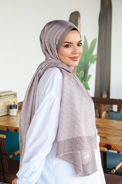 Hint İpek Monov08-26 Model Monogram Shawl