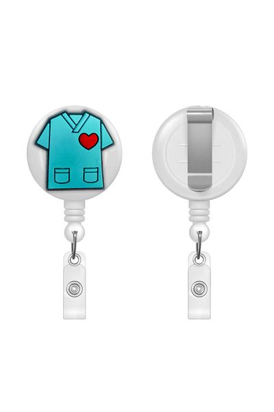 odaburada Green Doctor Bib Figured Yoyo Collar Card Holder