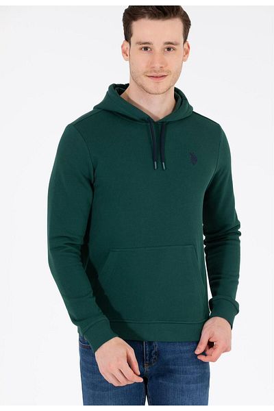 U.S. Polo Assn. Ανδρικό φούτερ Basic Green Melange
