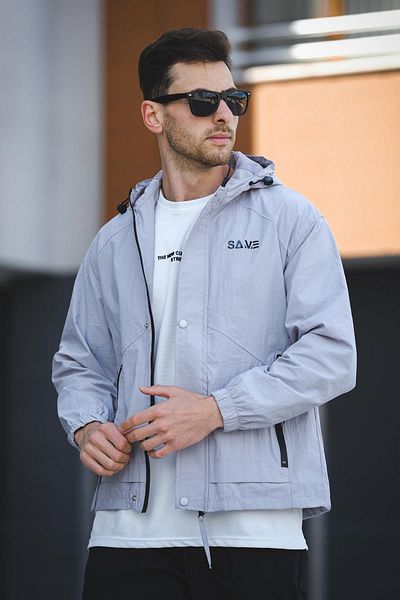 Oksit Save Printed Waterproof Slim Fit Ανδρικό εποχιακό παλτό Αδιάβροχο