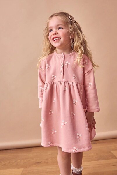 Next Baby Uzun Kollu Cepli çicek desenli  Sweat Elbise