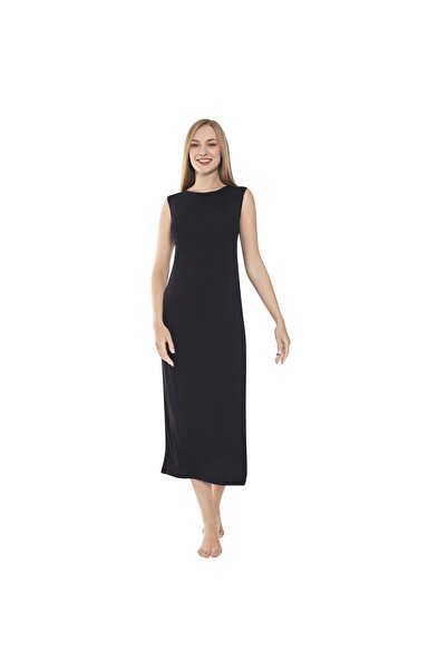 Newteam Bamboo Women'S Long Lingerie DreSS - Zero Collar and Zero Sleeve