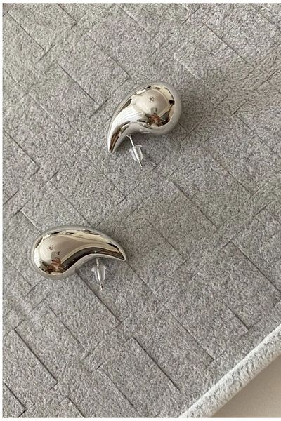 mos&more Silver Color Mini Size Drop Earrings