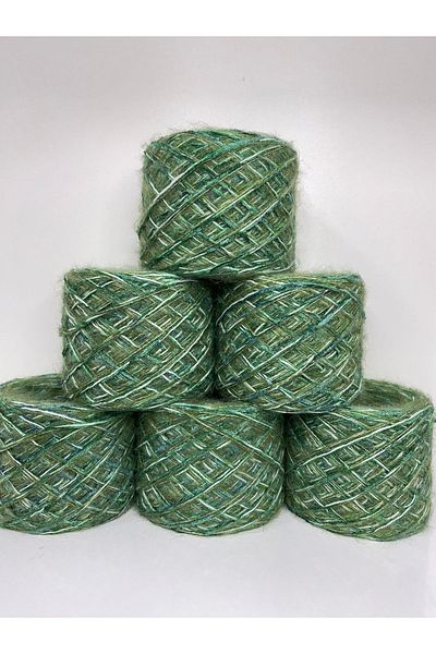 göçer Moher Green Velvet Cream Ακρυλικό Πλεκτό Σχέδιο Οπτικό Δίχτυ 600gr