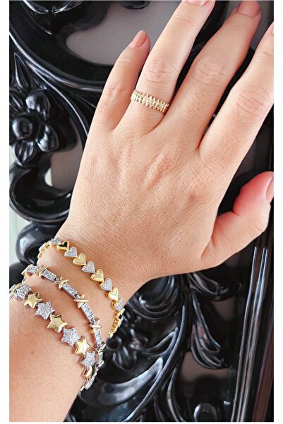 bellss accessory Gold Zirkon Taşlı Yıldız Bileklik
