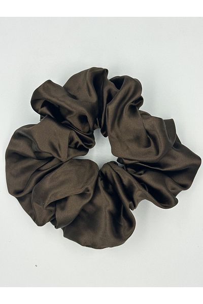 ICON SILK 100% Silk Hair Clip Jumbo Size (Brown)