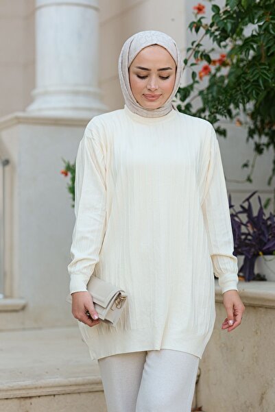 LOCCO Tunica bej cu decolteu