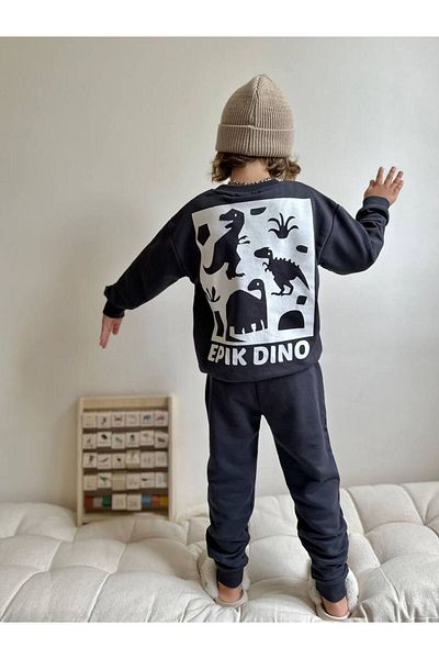 YİGİT BUTİK Yigit Boutique Dinosaur Printed Boys' Set
