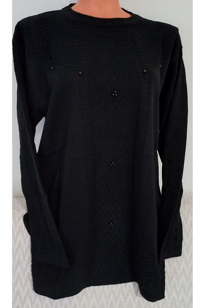 Anne Er Clothing Mother Knitwear Sweater Long-Sleeved Crew Neck Black