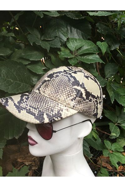 BY SCK Unisex 100% Leather Hat - Python Printed