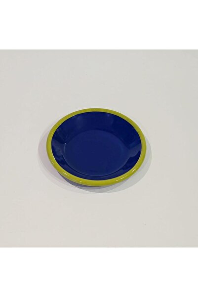 Emayeci Emaye Tabak 12 cm Kobalt Kordon F. Yeşil