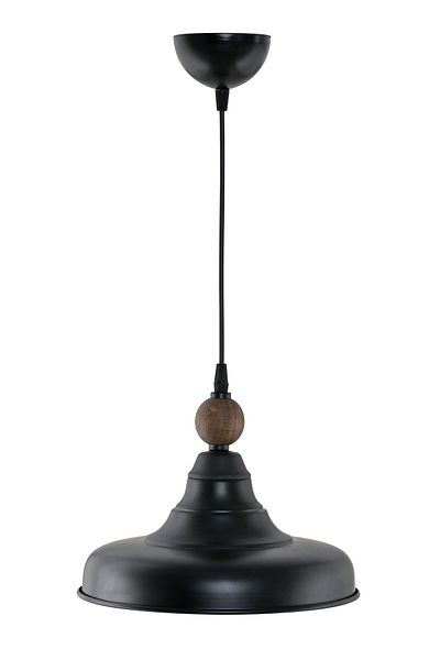 DEDE Black Single Cono Pointed Metal Pendant Lamp Chandelier Wooden
