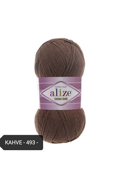 Alize Συσκευασία 5 κλωστών Amigurumi - Πλεκτό Χειροποίητο Βαμβακερό Χρυσό, 5x100 GR, 493 Καφέ