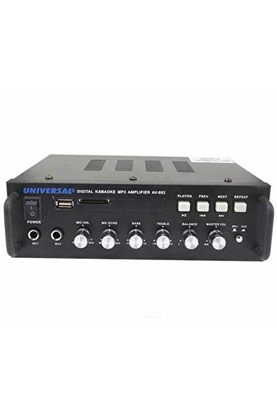 Universal AV-992 2 Mikrofon Girişli USB-SD Anfi