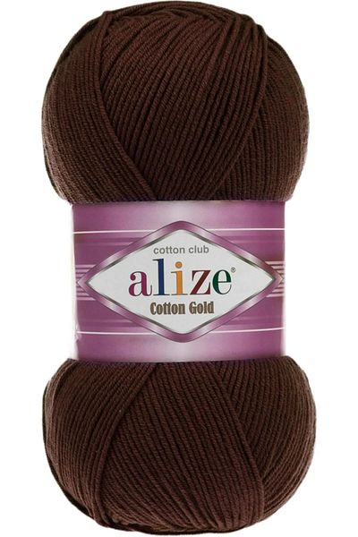Alize Βαμβακερό χρυσό πλεκτό νήμα Amigurumi 5 πακέτο (5x100 GR) 26 Καφέ
