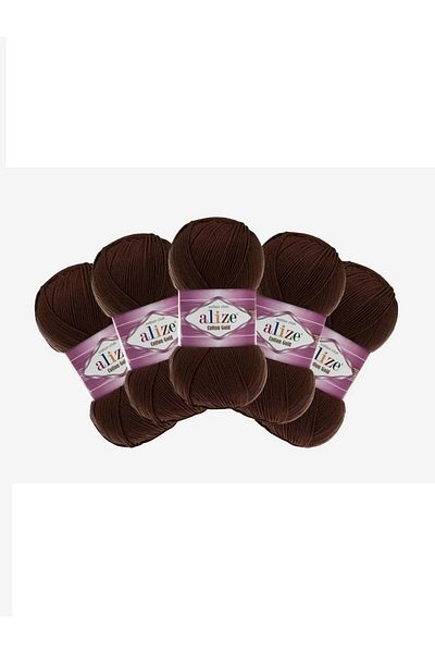 Alize Βαμβακερό χρυσό πλεκτό νήμα Amigurumi 5 πακέτο (5x100 GR) 26 Καφέ