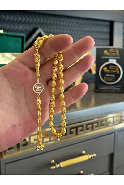 Tesbih-i Hazır Tesbihçilik Ağalara Kişiye Özel İsimli Tesbih 22 Gr. 22 Ayar Altın Kaplama Tesbih