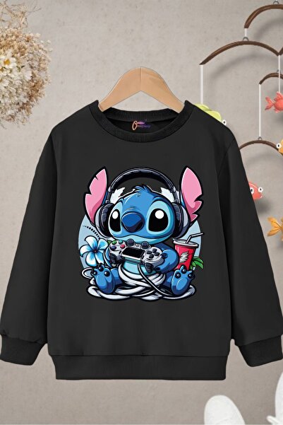 oneagılyazı سويت شيرت مطبوع برقبة دائرية