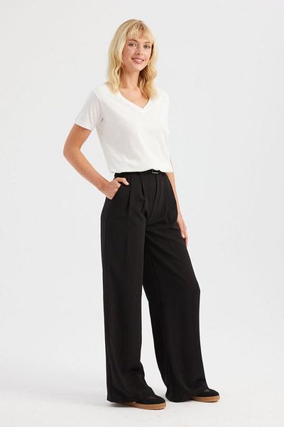 Hiccup Tricou de bază din bumbac cu decolteu în V