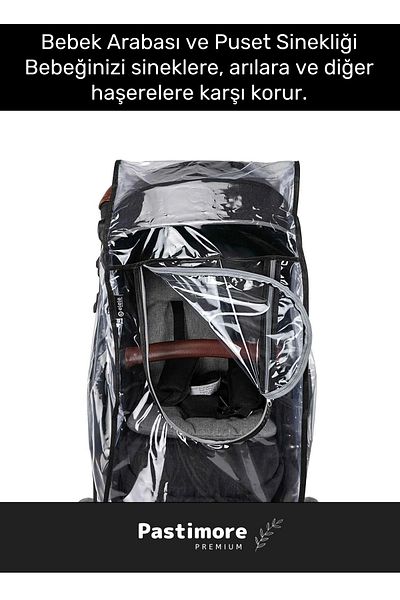 Pastimore Premium Healthy 100% PVC Coating Zippered Ultra Luxury Baby Stroller Wind Dust Protection Raincoat