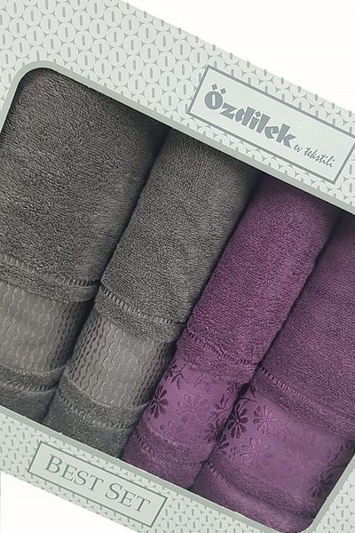 Özdilek Σετ μπάνιου Özdişek σε χρώμα Anthracite Plum - Best Set