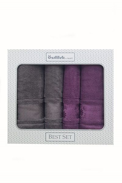 Özdilek Σετ μπάνιου Özdişek σε χρώμα Anthracite Plum - Best Set