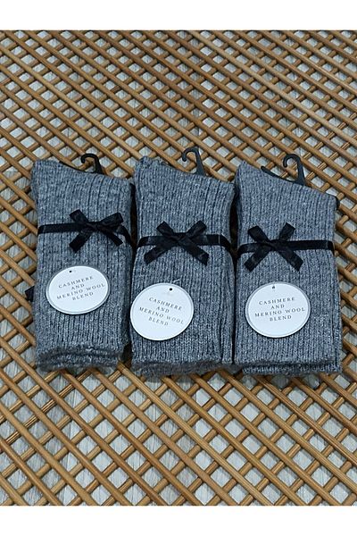 Rocks For Wool Cashmere Women's Socks - 3 Pairs Socks Set