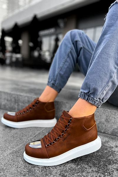 BZ Moda B267 Roman Mirror - Ανδρικές Ορθοπεδικές Αθλητικές Μπότες, Lace Up, Casual Skin CBT Tan