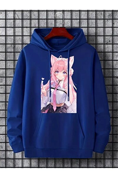 GALASHOP سويت شيرت بقلنسوة بنمط فتاة الرسوم المتحركة - موديل 45