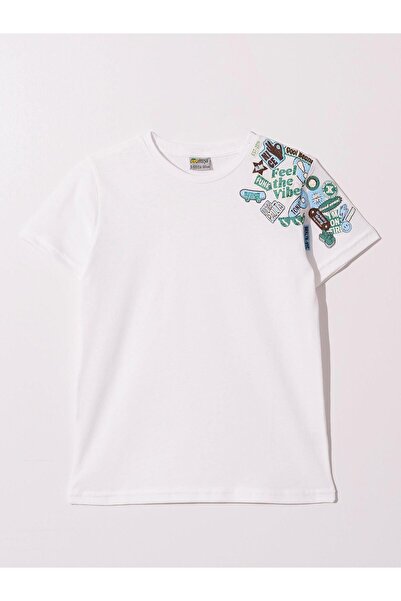 Mışıl Kids Omuz Baskı Detaylı Erkek Çocuk Tişört T-shirt