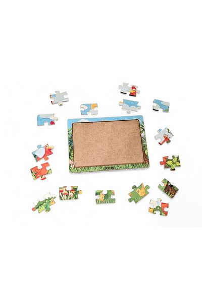 Fizello Chicken and Its Family 16 Pieces Educational Learning Wooden Kids Puzzle Montessori Jigsaw Baby Children Toy